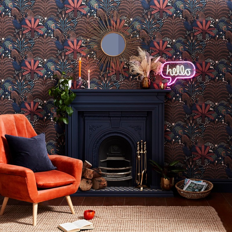 Envy Savannah Terra Removable Wallpaper, Navy