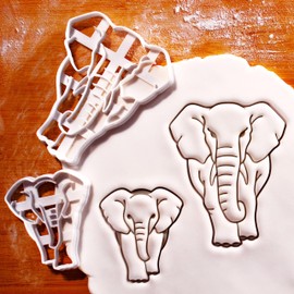 BAKERLOGY Set of 2 Elephant Cookie Cutters (Mother Elephant and Young Elephant Shapes)