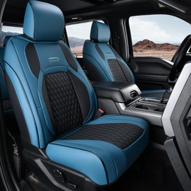 Coverado Tundra Seat Covers, Front Car Seat Covers Fit for Tundra 2007-2013 2022 2023 Faux Leather Seat Covers for Car Seat Protector Cushion for Truck Car Interior Accessories(Blue)