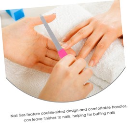 VICASKY 10pcs Stainless Steel Nail Files Double-sided Portable Fingernail Toenail Buffers for Natural Nails Easy to Use for Home and