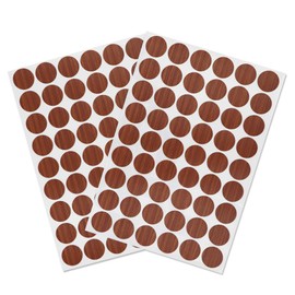 VictorsHome Self-Adhesive Screw Hole Stickers PVC Cover Caps Dustproof for Wooden Furniture Cabinet 21mm 2 Sheets/108 Pcs Red Walnut