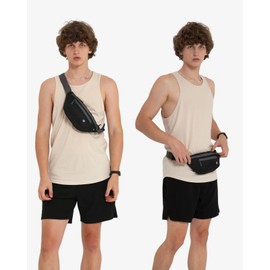 WATERFLY Bum Bag Sport Small: Sporty Unisex Waist Bag Stylish Lightweight Hipbag for Outdoor Travel Hiking Travel Men Women, black, Sports