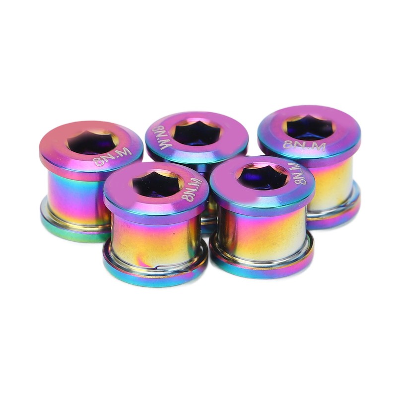5Pcs 6.5mm Bike Single Chainring Screw Titanium Alloy Rust Protection