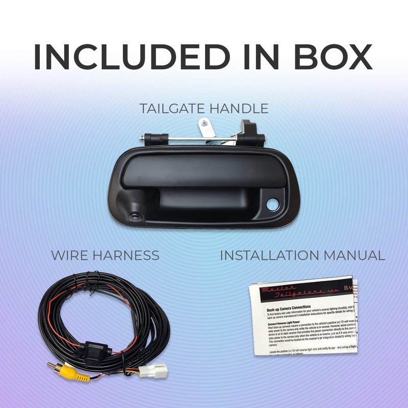 Master Tailgaters Black Primed Tailgate Handle with Backup Camera Replacement
