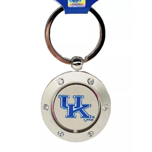 Game Day Outfitters Kentucky Wildcats Crystal Logo Spinner Keychain-Key Ring