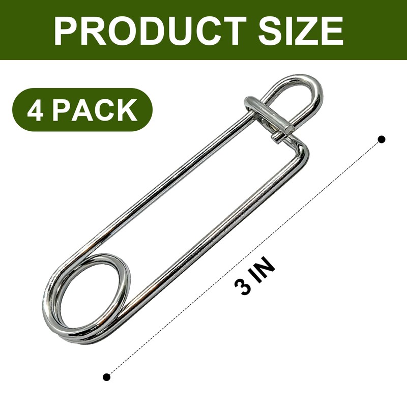 Minnow Trap Clips, Stainless Steel Live Bait Trap Lock Fasteners