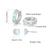 CiNily 2 Pairs Earrings Set Opal Small Hoop Stud Earrings