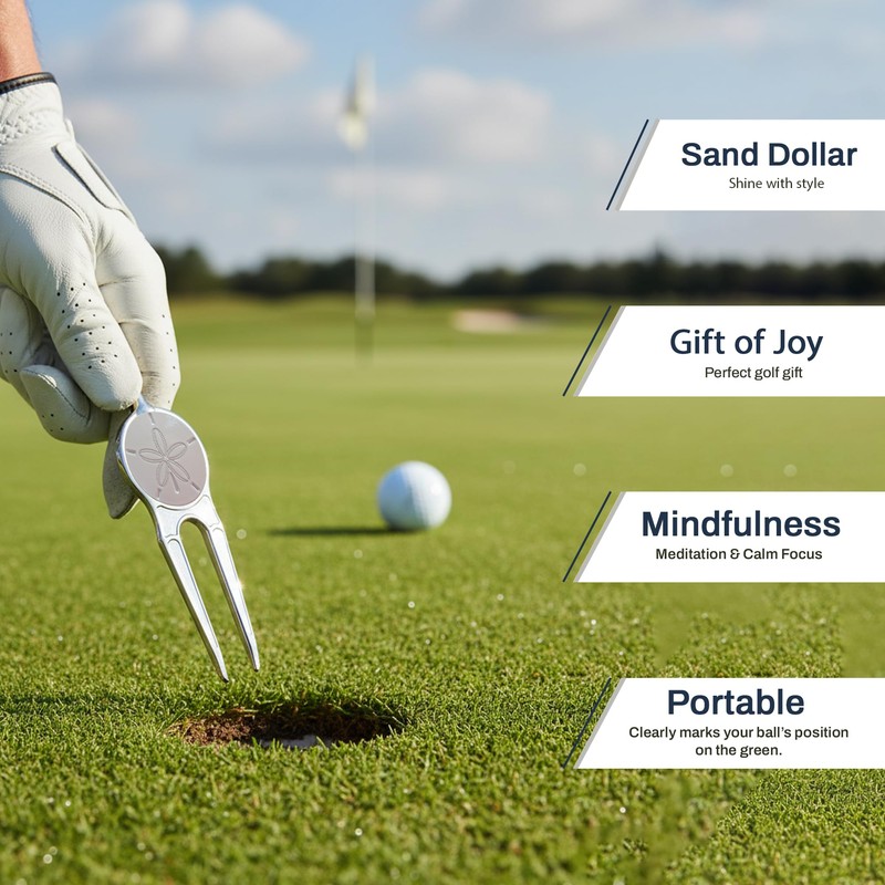 FunMarkers Sand Dollar Golf Ball Marker - Novelty Ball Marker
