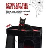 SYANDLVY Gothic Cat Tree with Coffin Bed for Indoor Cats,