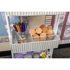 Teacher Created Resources Classroom Cottage Sage Green Stripes Straight Border Trim (TCR7179)