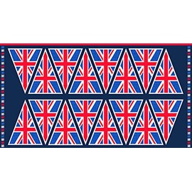 Makower London Revival 2454 BR Union Jack Flags 24" Panel