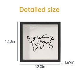 Travel Adventure Archive Shadow Box for Memories,Best Gifts for People Who Travelers(Black, 12×12In)