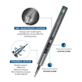 Kingsdun Mini Electric Screwdriver, 51 in 1 Cordless Precision Power Screwdriver Set with 48 Magnetic Bits, Rechargeable Repair Tool Kit with LED Lights for Phones Camera Watch Conputers Laptops Toys