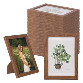Geytetqi 18 Pack 5 x 7 Inch Wooden Picture Frames, Rustic and Farmhouse Wood Picture Frames for Craft, Ideal for Table, Home and Wall Decor