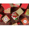 Papierdrachen 24 Advent calendar boxes - red green beige design