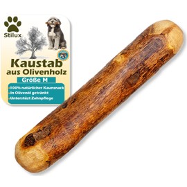 Stilux® Olive Wood Chew Wood for Dogs up to 20 kg, Size M, Chew Bone Dog Toy, Durable Wooden Bone Chew Toy for Dog Dental Care