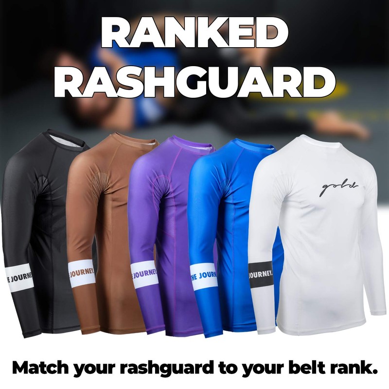 Gold BJJ Foundation Rash Guard - Ranked No-Gi and Gi