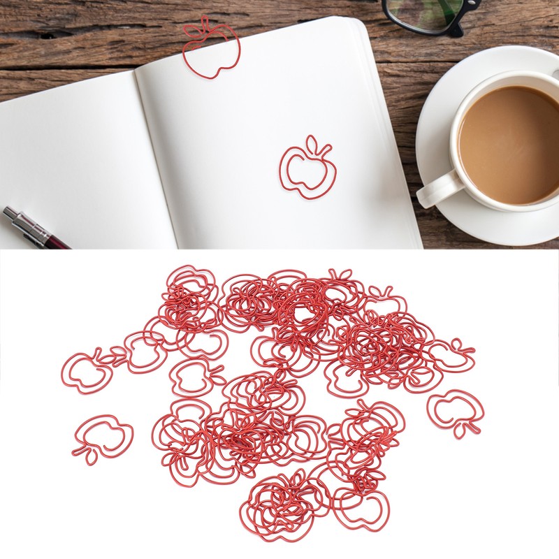 100 Pcs Paper Clip Cute Fruit Shaped Electroplated Metal Decorative