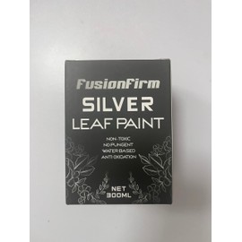 Acrylic Paint Metallic Silver, 300ml Liquid Silver Leaf Paint, Hand-crafts, Non-Toxic, Non-Fading Water for Craft, Canvas, Wood, Fabric, Ceramic, Stone, with 1 Brush & 3 Paintbrushes