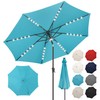 FLAME&SHADE 9 ft Patio Umbrella with Solar Lights, 40 LED