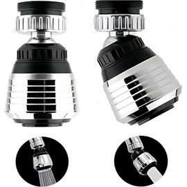 2PCS 360 Degree Swivel Faucet Aerator Deluxe Water Saving Faucet Sprayer Water Saving Bubbler Pressurized Faucet Filter Kitchen Accessories (360 Degree, Count, 2)