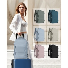 coowoz Travel Backpack Carry On for Women Man Gym Backpack with Laptop Compartment Mochila de Viaje Teacher Personal Item Backpacks Rucksack Airplane Accessories Must Haves Grey Blue Small