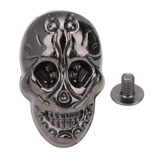 HEEPDD 20 Pieces Skeleton Ghost Rivet, Skull Crossbone 3D Ghost Rivet Stud Punk Decorative Buttons with 20 Pieces Screws for Bag Leather Belt DIY Craft Making 15.66 x 25.24 mm (Gun Colour)