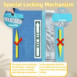 EHUCONELDEX One Direction Tubular Seat Cushion with Handles for Fall Prevention,Non Slip Seat Cushion for Elderly/Disabled in Chair/Wheelchair,17"x17" (Blue)