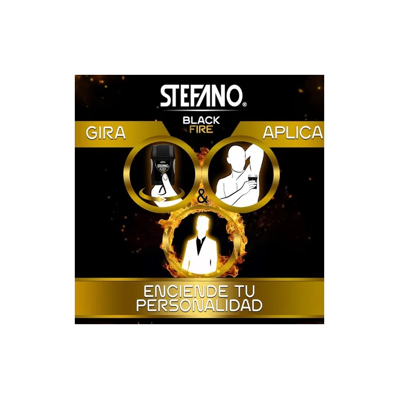 Desodorante En Barra Black Fire Para Hombre 45g Stefano Clavo