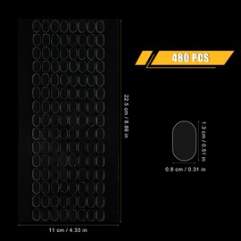 480pcs Clear Sticky Tack Putty, Removable Double Sided Gel Glue Putty Museum Action Figures Adhesive Mounting Dots Poster Putty Clear for Poster Museum Wall Hanging