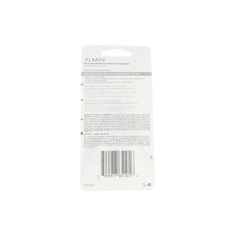 Almay Smart Shade Face Concealer, Hypoallergenic, Cruelty Free, Oil Free,
