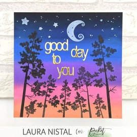 Picket Fence Studios - A Nightly Sky 6x6 - Clear Stamps for Card Making - Photopolymer Craft Stamps - Craft Stamp Sets for Journaling & Scrapbooking
