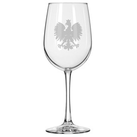 MIP Wine Glass for Red or White Wine Gift Poland Eagle (16 oz Tall Stemmed)