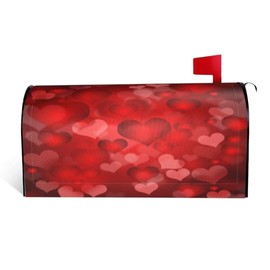 Valentines Day Mailbox Covers Magnetic Standard Size 18" x 21", Mothers Day Red Love Heart Mailbox Covers Mail Wraps Cover Letter Post Box for Gardern Yard Outdoor Decor