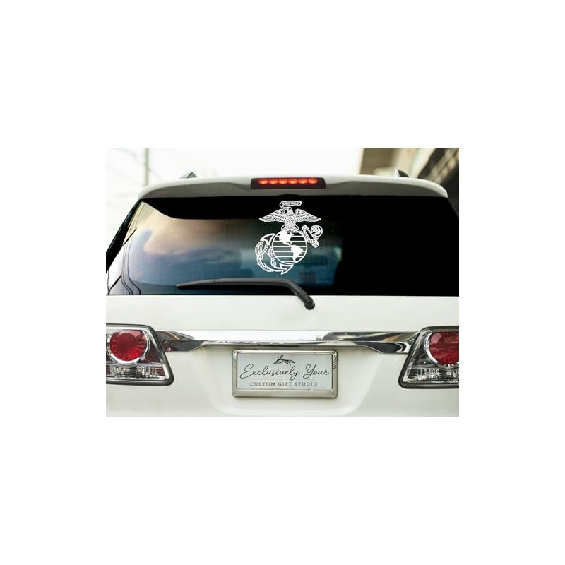 Large White USMC Eagle Globe and Anchor Vinyl Decal