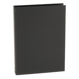 PATIKIL A5 Binder Cover, 6 Round Ring Binder Protector Kraft Paper Binder Shell Hardcover for Meeting Notebook Folder, Black