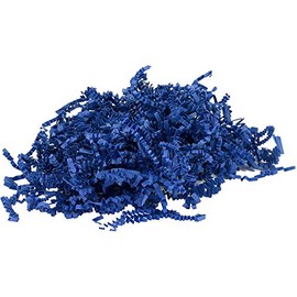 JAM PAPER Crinkle Cut Shred Tissue Paper - 2 oz - Presidential Blue - Sold Individually