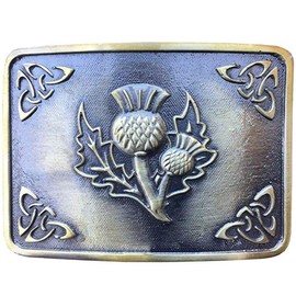 Scottish Kilt Belt Buckle Thistle Highland Antique Finish Buckles AAR New
