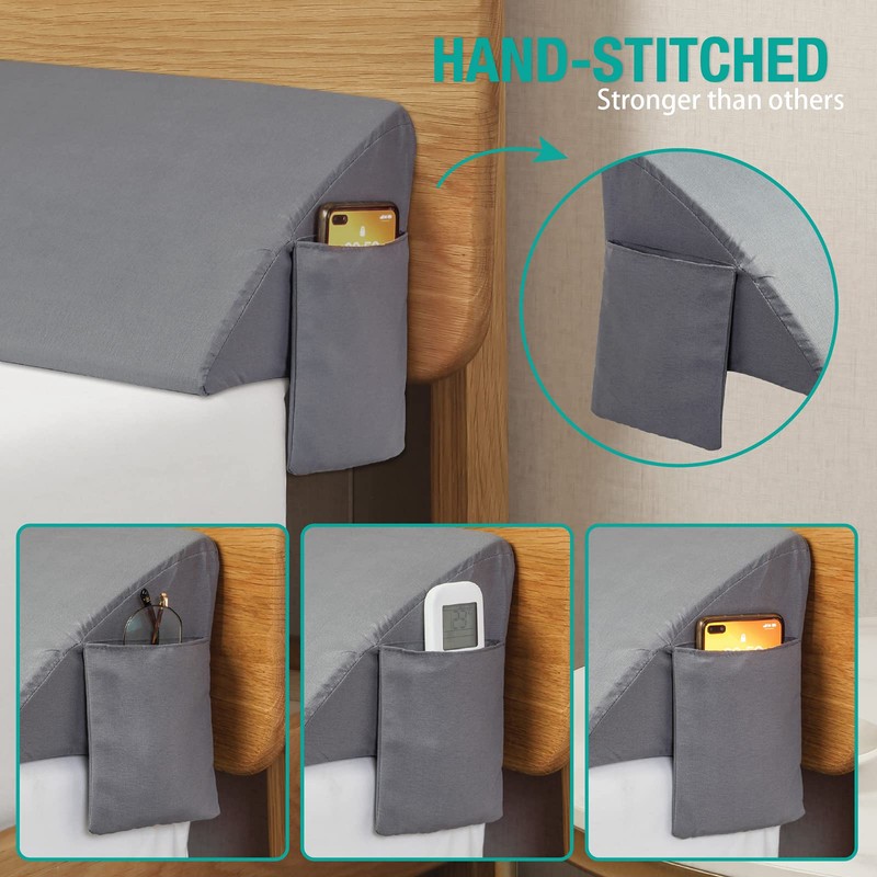 Vekkia Queen Bed Wedge Pillow for Headboard Gap, 0–6" Gap