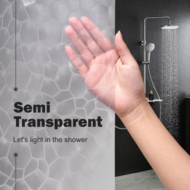 UFRIDAY Extra Long Clear Shower Curtain Liner 72 x86 inches,3D Water Cube Extra Long Shower Curtain for Bathroom with 3 Big Weighted Magnets and 12 Rustproof Grommet Holes