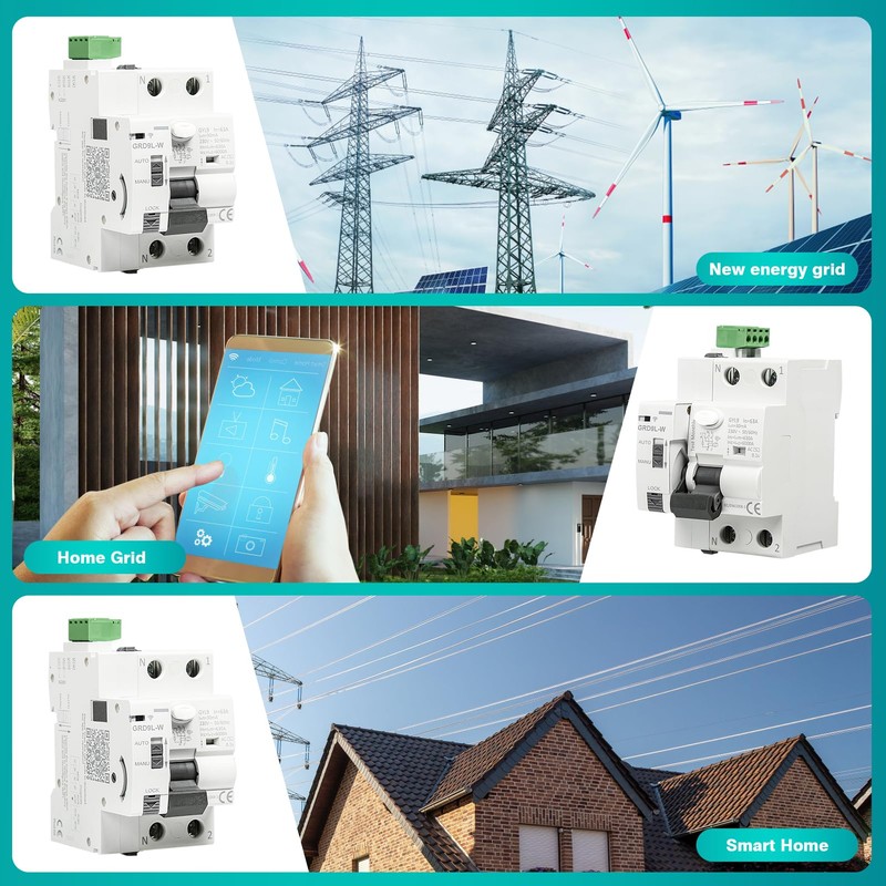 FI Circuit Breaker 63A 30MA 2-Pin Automatic Circuit Breaker WiFi