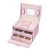 3 Tiers PU Leather Jewelry Storage Case Display Box Holder