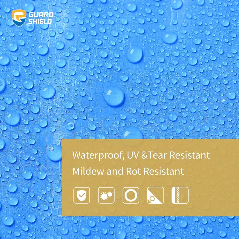 GUARD SHIELD Blue Tarp Waterproof 12x24 Feet Medium Duty All