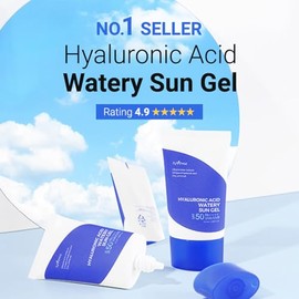 ISNTREE Protector Solar Facial Hyaluronic Acid Watery Sun Gel - Coreano SPF 50+ PA++++ con 8 Tipos de Ácido Hialurónico, Acabado Dewy, 50 ml