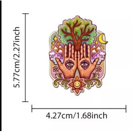 DIY 10pcs Spiritual Adventure Travel Stickers- Scrapbook, Crafts, Hippy Moon Child