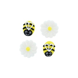 Culpitt Bee & Daisy Sugar Piping's, Hand Made Royal Icing Sugar Decorations for Easter, Mothers Day, Gender Reveal - Pack of 12