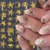 Unbranded Gold Ocean Starfish Turtle Sun Palm Tree 5D Nail