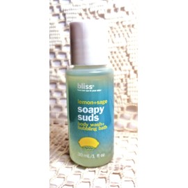 Bliss - Lot of (3) Lemon + Sage Soapy Suds Body Wash + Bubbling Bath - 1 oz.ea.