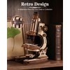 ROKR Wooden 3D Puzzle Building Kit, Real Optical Microscope with