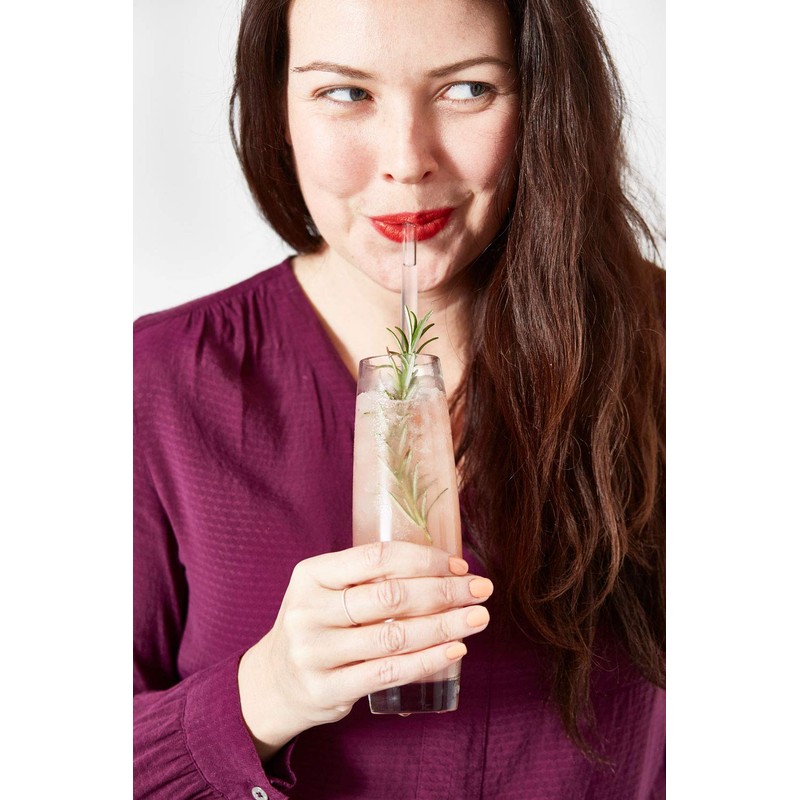 HALM Reusable Drinking Straws, Pack of 6 Straight 20 cm